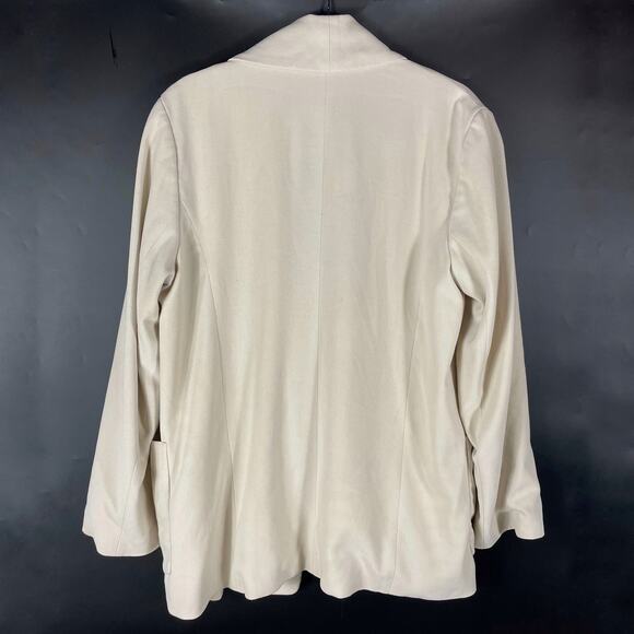 Rodebjer Idalia Blazer Beige Oversized Open Front Relaxed Shawl Collar Sz M - Picture 10 of 13
